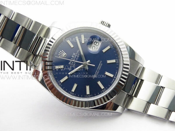 DateJust 41 126334 Clean 1:1 Best Edition 904L Steel Blue Stick Dial on Oyster Bracelet VR3235 - Image 2