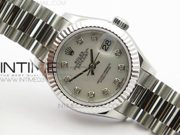 DateJust 28mm SS BP Best Edition White MOP Dial on SS Bracelet ETA2671 - Image 2