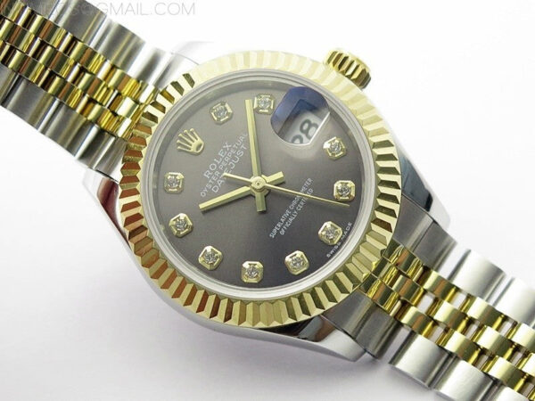 Datejust 28mm 279173 SS/YG BP Best Edition Gray Crystals Markers Dial on SS/YG Jubilee Bracelet ETA2671 - Image 2