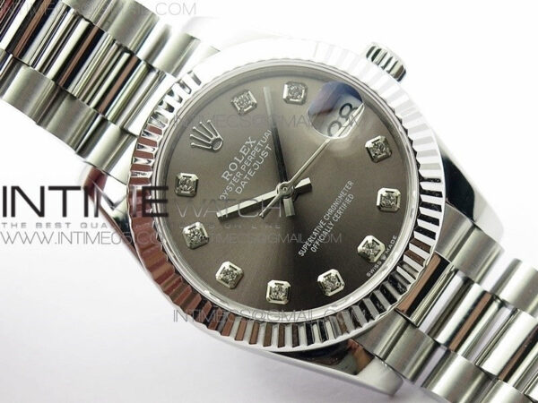 Datejust 31mm 278275 SS BP Best Edition Gray Crystals Markers Dial on SS President Bracelet - Image 2