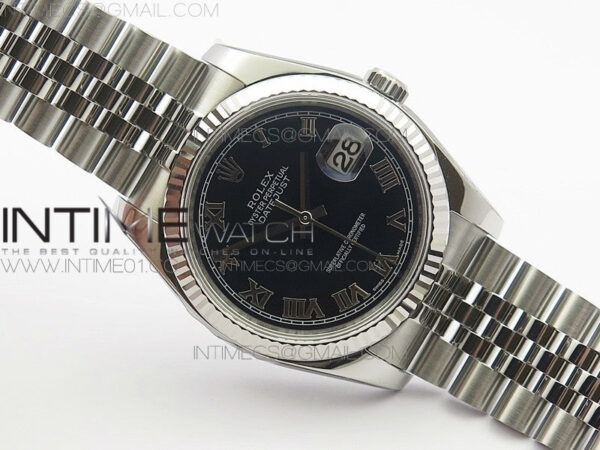 DateJust 36 SS 116234 ARF 1:1 Best Edition Black Dial Roman Markers on SS Jubilee Bracelet SH3135 - Image 2