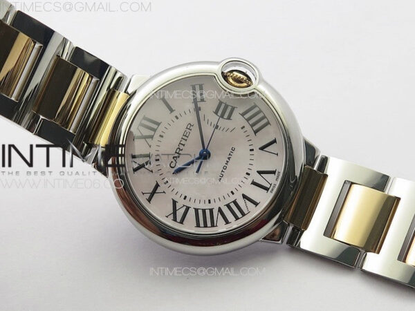 Ballon Bleu 36mm SS/RG K3F 1:1 Best Edition White MOP Dial on SS Bracelet A076 - Image 2