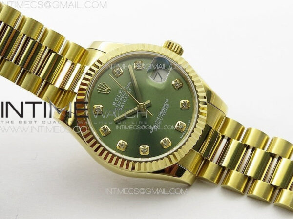 DateJust 31mm 178271 YG APSF Best Edition Gray Dial Crystal Markers on President Bracelet A2824 - Image 3