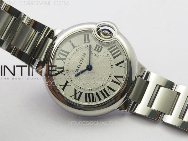 Ballon Bleu 33mm SS V20F 1:1 Best Edition White Textured Dial on SS Bracelet Gen Cal.157 Quartz - Image 2