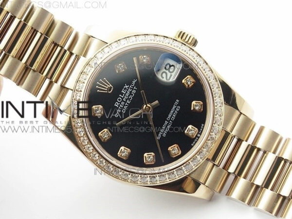Datejust 31mm 278275 RG Dia Bezel BP Best Edition Black Crystal Markers Dial on RG President Bracelet - Image 2