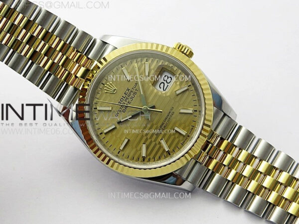 DateJust 36 SS 126233 904L SS/YG VSF 1:1 Best Edition Gold Fluted Dial Sticks Markers on Jubilee Bracelet VS3235 - Image 2