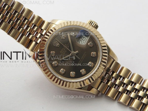 Datejust 28mm 279179 RG APSF Best Edition Brown Dial Crystals Markers on SS Jubilee Bracelet NH05 - Image 2