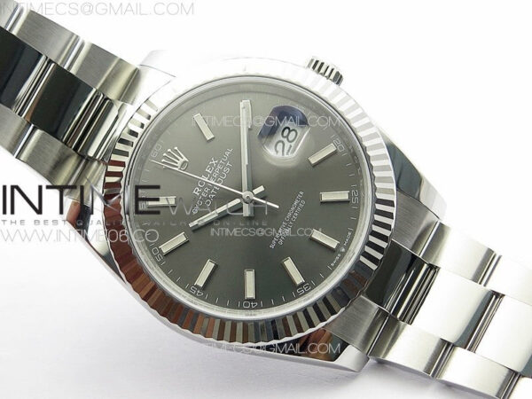 DateJust 41 126334 Clean 1:1 Best Edition 904L Steel Gray Stick Dial on Oyster Bracelet VR3235 - Image 2