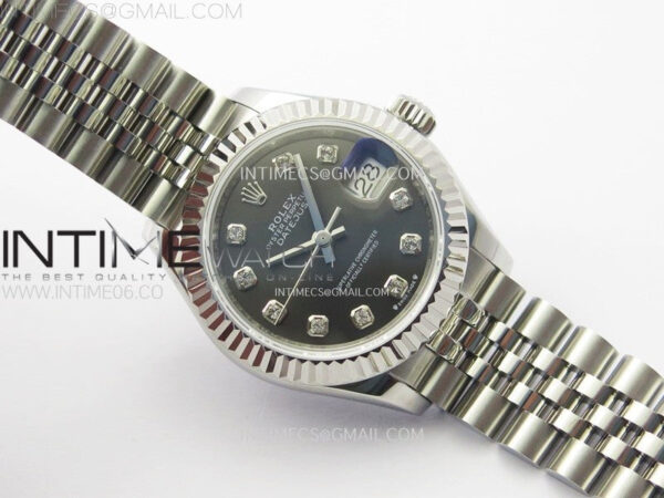 Datejust 28mm 279179 SS APSF Best Edition Gray Dial Crystals Markers on SS Jubilee Bracelet NH05 - Image 3