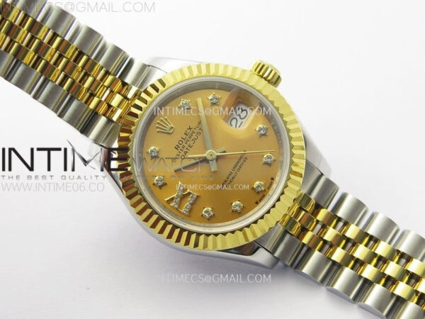 Datejust 28mm 279173 SS/YG APSF Best Edition Gold Dial Star Crystals Markers on Jubilee Bracelet NH05 - Image 2