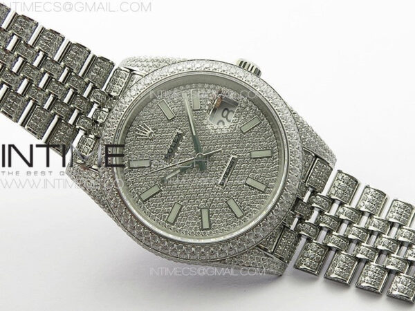 DateJust 41 126334 Full Paved Diamonds BP Best Edition Diamonds Dial Stick Markers on Jubilee Bracelet A2824 - Image 2