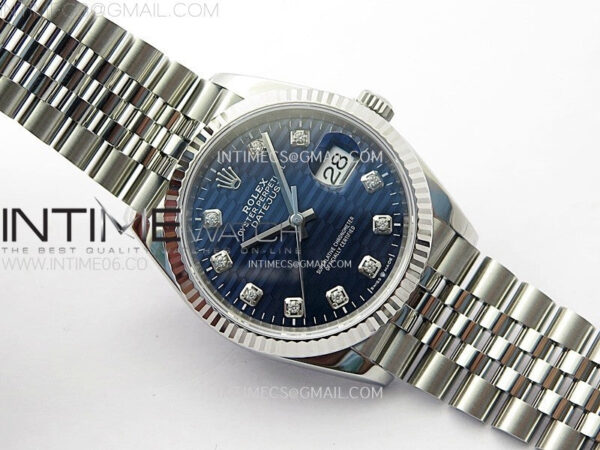 DateJust 36 SS 126234 VSF 1:1 Best Edition 904L Steel Blue Fluted Dial Diamonds Markers on Jubilee Bracelet VS3235 - Image 5