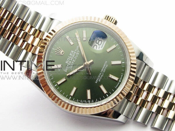 Datejust 36mm 116231 SS/RG BP 1:1 Best Edition Green Dial Stick Markers On SS/RG Jubilee Bracelet A2824 - Image 2
