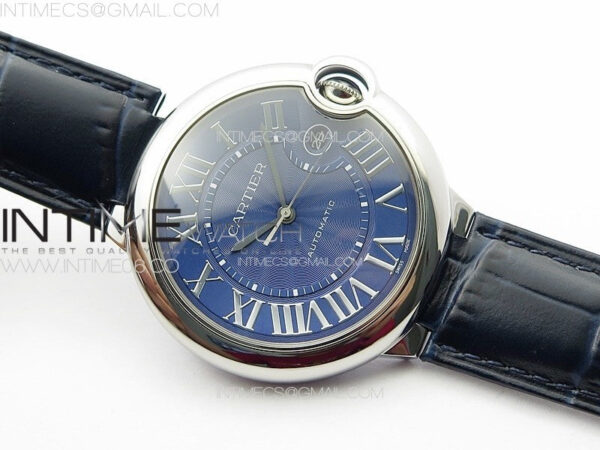 Ballon Bleu 42mm SS K3F 1:1 Best Edition Blue Texture Dial on Blue Leather Strap A2824 - Image 2