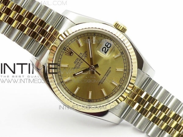 DateJust 36 SS/YG 126233 ARF 1:1 Best Edition YG Dial Stick Markers on SS/YG Jubilee Bracelet SH3135 - Image 2