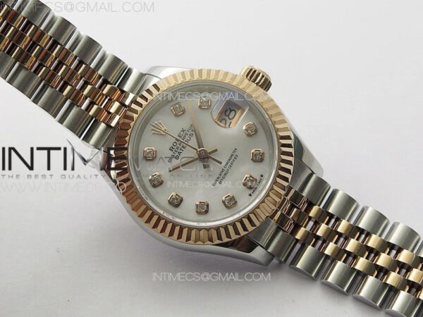 Datejust 28mm 279179 SS/RG APSF Best Edition White MOP Dial Crystals Markers on SS/RG Jubilee Bracelet NH05 - Image 2