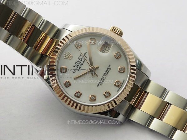 DateJust 31mm 72610 SS/RG APSF Best Edition White MOP Dial Crystals Markers on Oyster Bracelet A2824 - Image 3