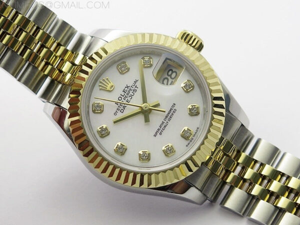 Datejust 28mm 279173 SS/YG BP Best Edition White MOP Crystals Markers Dial on SS/YG Jubilee Bracelet ETA2671 - Image 2