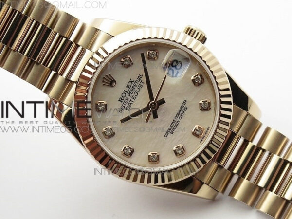 Datejust 31mm 278275 RG BP Best Edition White MOP Crystal Markers Dial on RG President Bracelet - Image 2