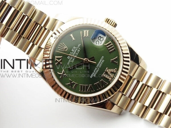 Datejust 31mm 278275 RG BP Best Edition Green Roman Markers Dial @6 Dia on RG President Bracelet - Image 3