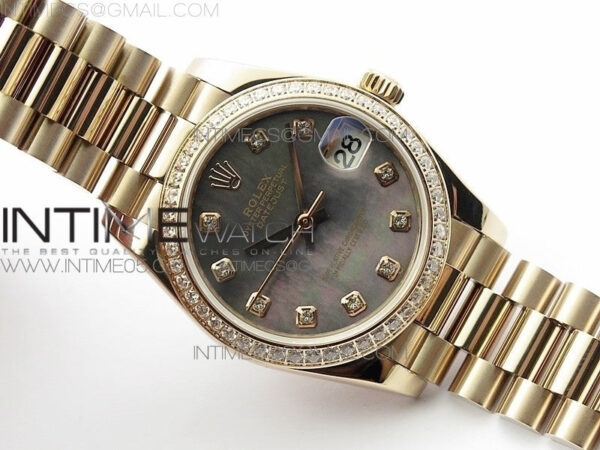 Datejust 31mm 278275 RG Dia Bezel BP Best Edition Gray MOP Crystal Markers Dial on RG President Bracelet - Image 2