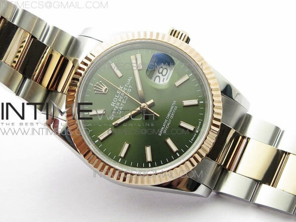 Datejust 36mm 116231 SS/RG BP 1:1 Best Edition Green Dial Stick Markers On SS/RG Oyster Bracelet A2824 - Image 2