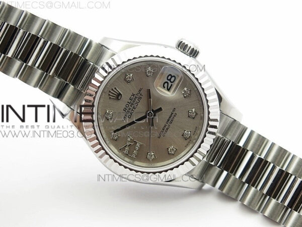 DateJust 28mm SS BP Best Edition Silver Dial XI Diamond on SS Bracelet ETA2671 - Image 2