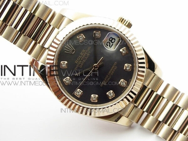 Datejust 31mm 278275 RG BP Best Edition MOP Black Crystal Markers Dial on RG President Bracelet - Image 2