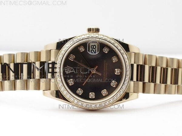 Datejust 31mm 278275 RG Dia Bezel BP Best Edition Gray MOP Crystal Markers Dial on RG President Bracelet - Image 3