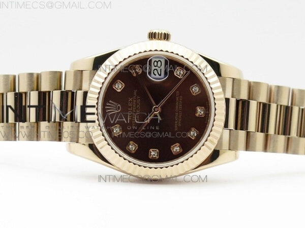 Datejust 31mm 278275 RG BP Best Edition Brown Crystal Markers Dial on RG President Bracelet - Image 3