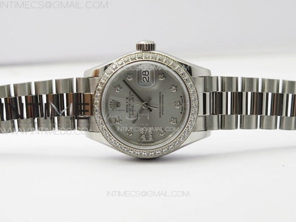 Datejust 28mm 279179 SS/Crystals APSF Best Edition Silver Dial Stars Crystals Markers on SS President Bracelet NH05 - Image 3