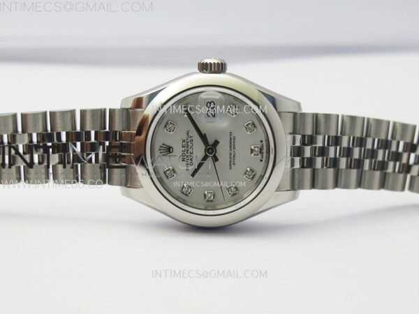 Datejust 28mm 279166 Smooth Bezel SS APSF Best Edition White MOP Dial Crystals Markers on SS Jubilee Bracelet NH05 - Image 3