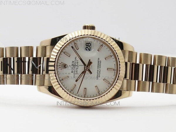Datejust 31mm 278275 RG BP Best Edition White Sticks Markers Dial on RG President Bracelet - Image 3