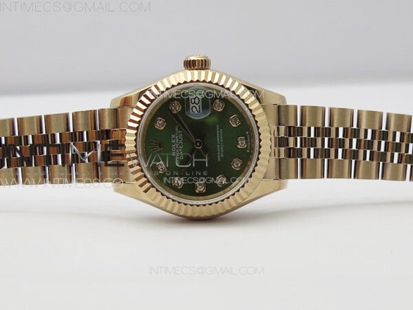 Datejust 28mm 279179 RG APSF Best Edition Green Dial Crystals Markers on SS Jubilee Bracelet NH05 - Image 3