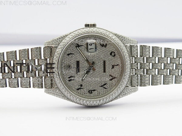 DateJust 41 126334 Full Paved Diamonds BP Best Edition Diamond Dial Arabic Markers on Jubilee Bracelet A2824 - Image 3
