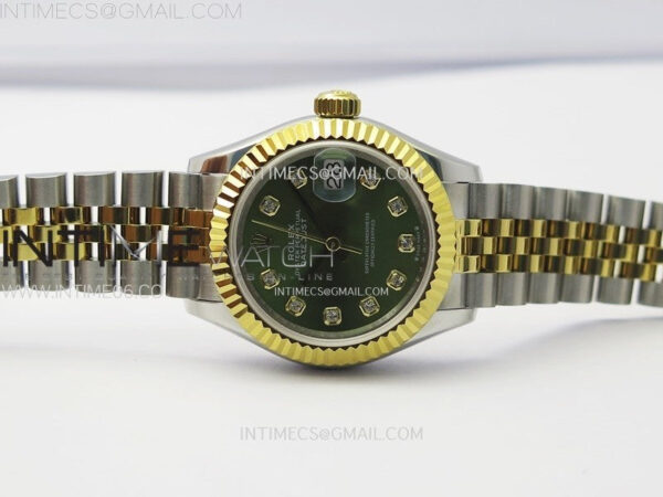 Datejust 28mm 279173 SS/YG APSF Best Edition Green Dial Crystals Markers on Jubilee Bracelet NH05 - Image 3