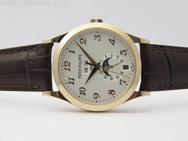 Annual Calendar Complications 5396 RG GRF Best Edition White dial Numbers Markers Blue Markers on Brown leather strap A324 - Image 3