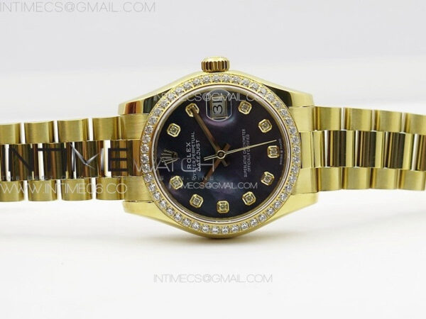 DateJust 31mm 178271 YG APSF Best Edition Blue MOP Dial Crystal Markers on President Bracelet A2824 - Image 2