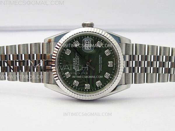 DateJust 36 SS 126234 VSF 1:1 Best Edition 904L Steel Green Leaf Dial Diamonds Markers on Jubilee Bracelet VS3235 - Image 3