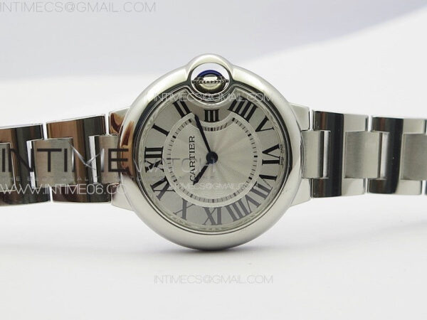 Ballon Bleu 33mm SS V20F 1:1 Best Edition White Textured Dial on SS Bracelet Gen Cal.157 Quartz - Image 3
