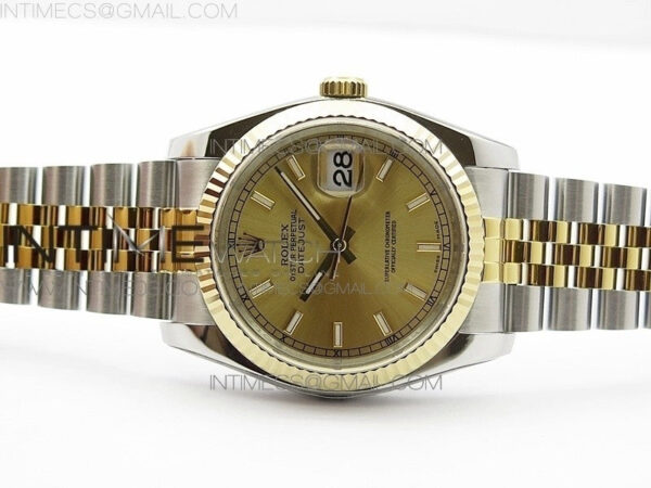 DateJust 36 SS/YG 126233 ARF 1:1 Best Edition YG Dial Stick Markers on SS/YG Jubilee Bracelet SH3135 - Image 3