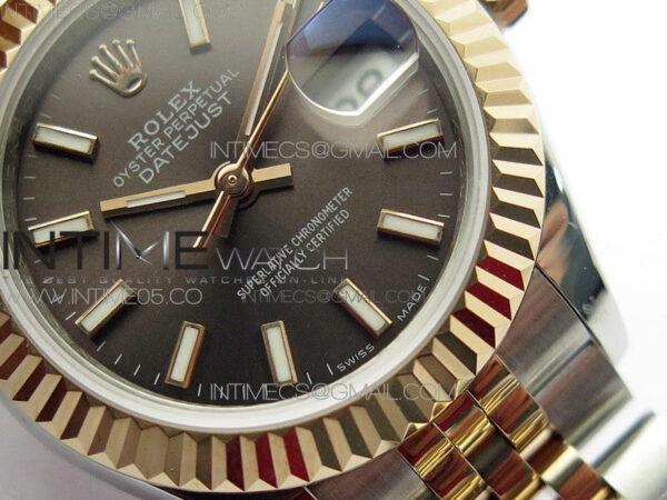 Datejust 28mm 279173 SS/RG BP Best Edition Gray Stick Markers Dial on SS/RG Jubilee Bracelet ETA2671 - Image 3