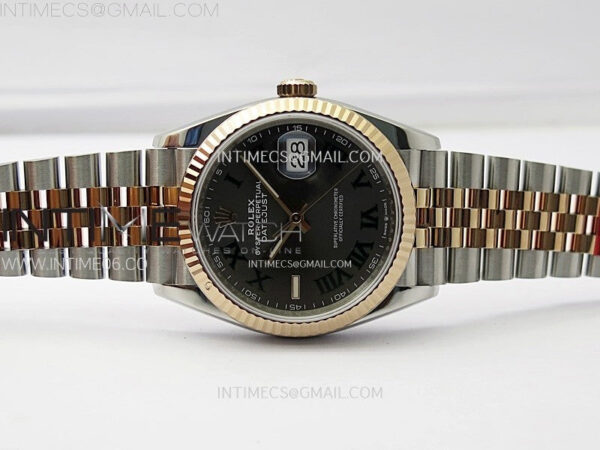 DateJust 36 SS 126231 904L SS/RG VSF 1:1 Best Edition Gray Dial Roman Markers on Jubilee Bracelet VS3235 - Image 3
