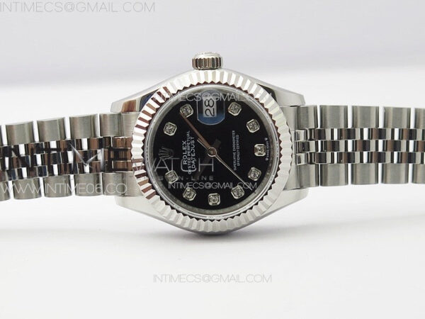 Datejust 28mm 279179 SS APSF Best Edition Black Dial Crystals Markers on SS Jubilee Bracelet NH05 - Image 3