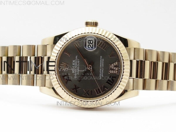 Datejust 31mm 278275 RG BP Best Edition Gray Roman Markers Dial @6 Dia on RG President Bracelet - Image 3