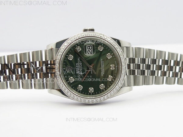 DateJust 36 SS 126233 Diamonds Bezel JDF 1:1 Best Edition New Green Dial on Jubilee SS Bracelet - Image 3