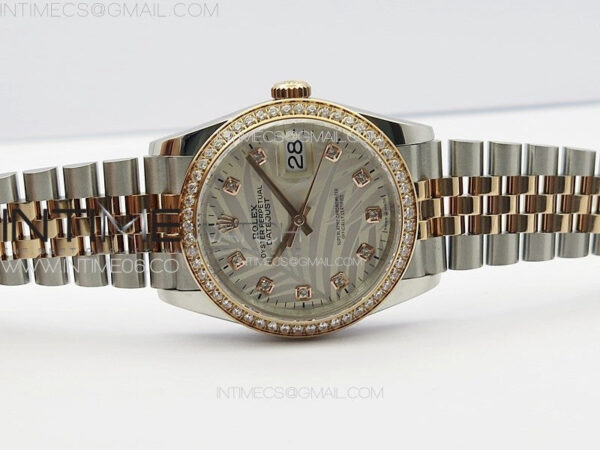 DateJust 36 SS/YG 126231 Diamonds Bezel JDF 1:1 Best Edition New Silver Dial on Jubilee SS/YG Bracelet - Image 3