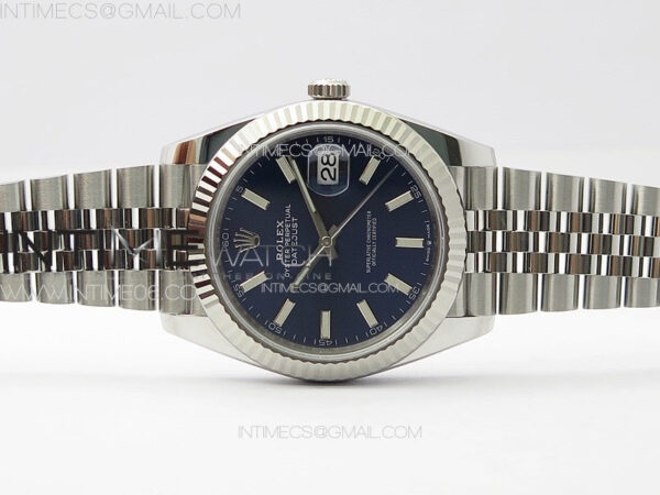 DateJust 41 126334 Clean 1:1 Best Edition 904L Steel Blue Stick Dial on Jubilee Bracelet VR3235 - Image 3