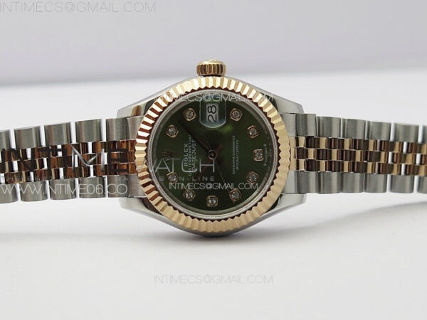 Datejust 28mm 279179 SS/RG APSF Best Edition Green Dial Crystals Markers on SS/RG Jubilee Bracelet NH05 - Image 3