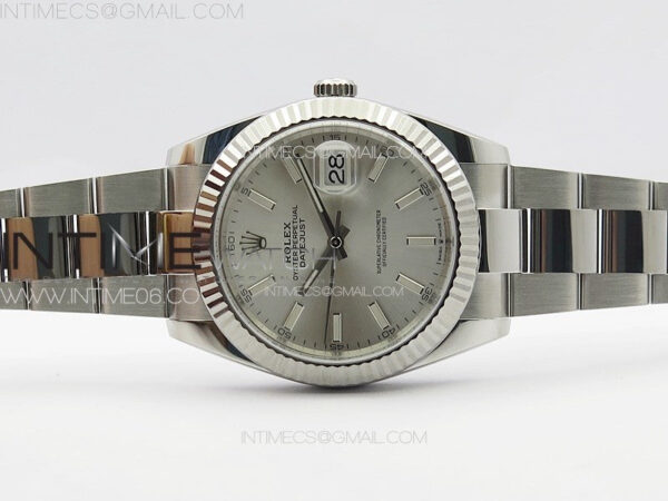 DateJust 41 126334 Clean 1:1 Best Edition 904L Steel Silver Stick Dial on Oyster Bracelet VR3235 - Image 2